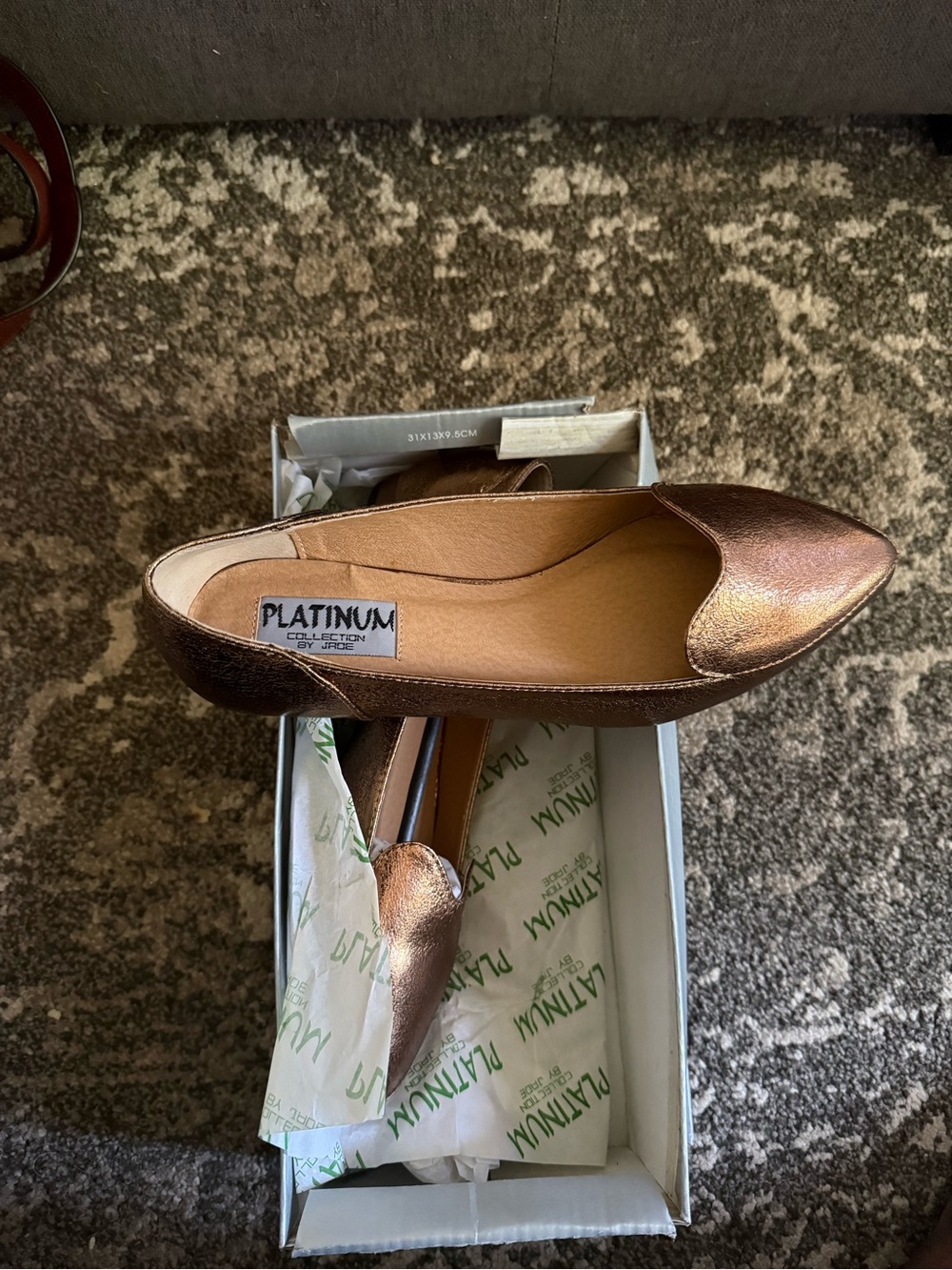 Metallic Bronze Pointed-Toe Flats